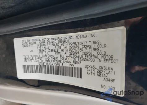 2004 Toyota Sequoia Limited V8 z USA, uszkodzony, nr VIN 5TDBT48A14S228810